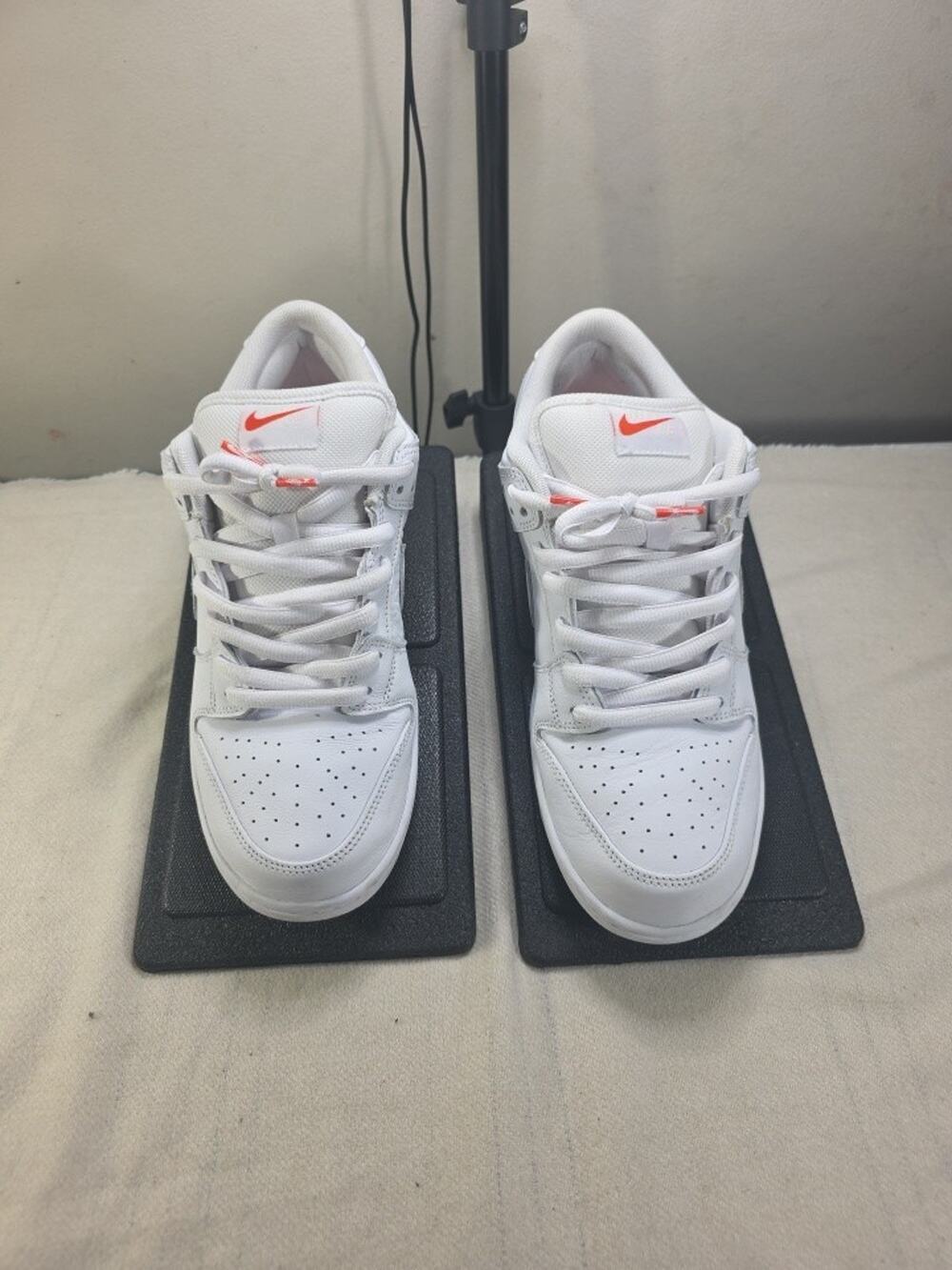 Nike SB Dunk Low Pro Triple White Orange Label FJ1674-100 Men's Size 11.5 - Clea